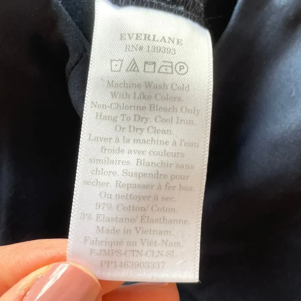 Everlane The Structured Cotton Jumpsuit In Navy Blue Size 6 New - Picture 13 of 13